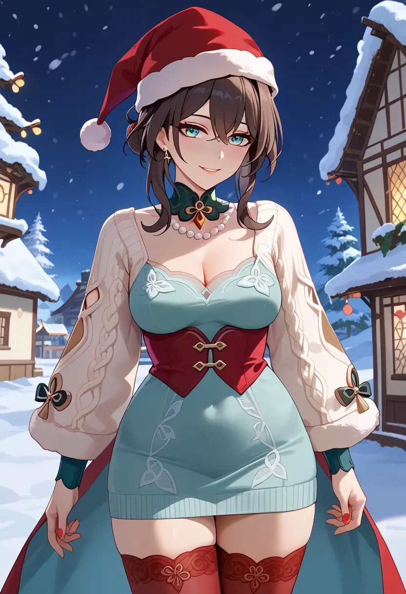 star rail,ruan mei,Christmas,sweater dress,stockings  - 